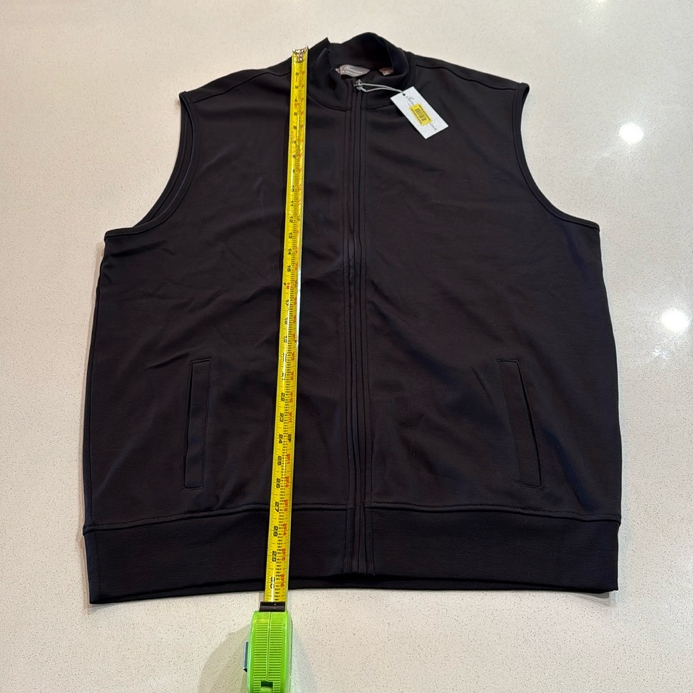 NWT Daniel Cremieux Black Sleeveless Cotton Zip-Up Vest Size XL - Picture 3 of 5